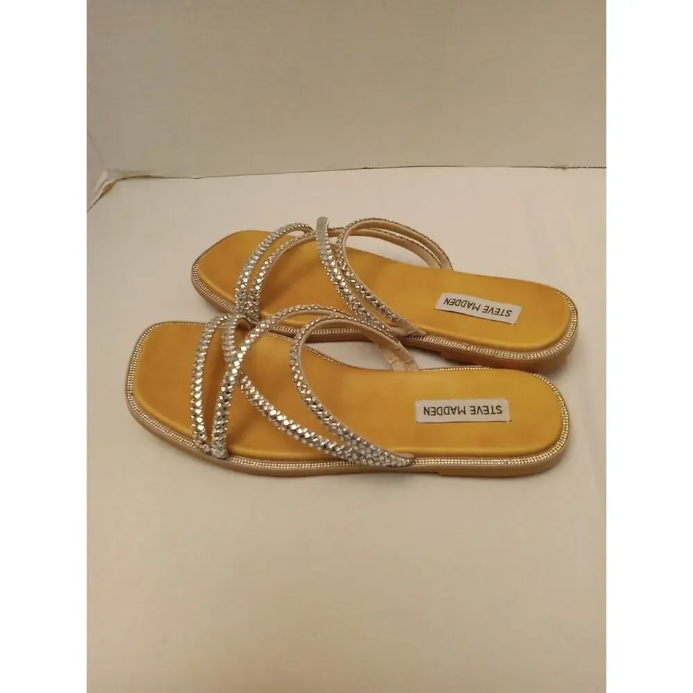 Steve Madden Women's Size 8 SPICE Bling Sandal. Summer, Athleisure, Fun, Comfy